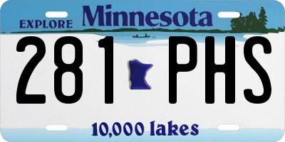 MN license plate 281PHS
