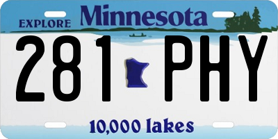 MN license plate 281PHY