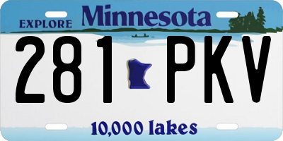 MN license plate 281PKV