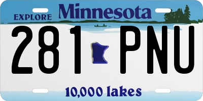 MN license plate 281PNU