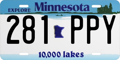 MN license plate 281PPY