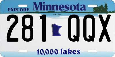 MN license plate 281QQX