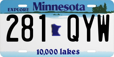 MN license plate 281QYW