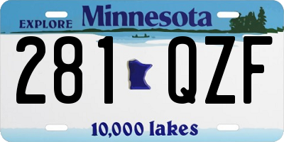 MN license plate 281QZF