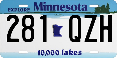 MN license plate 281QZH