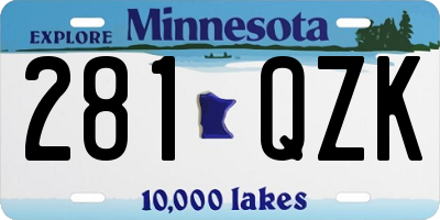 MN license plate 281QZK