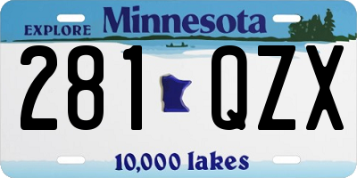 MN license plate 281QZX