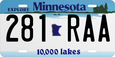 MN license plate 281RAA