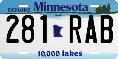 MN license plate 281RAB