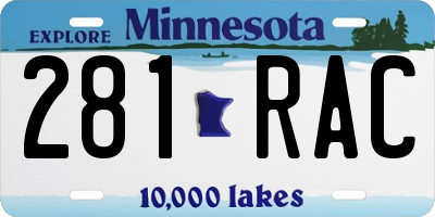 MN license plate 281RAC