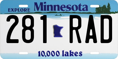 MN license plate 281RAD