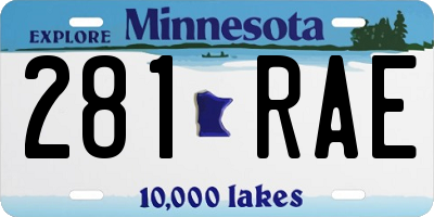 MN license plate 281RAE