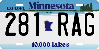 MN license plate 281RAG