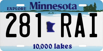 MN license plate 281RAI