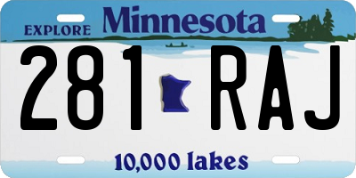 MN license plate 281RAJ