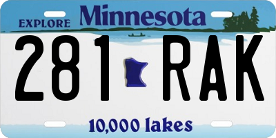 MN license plate 281RAK