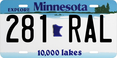 MN license plate 281RAL