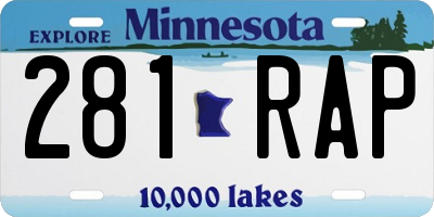 MN license plate 281RAP