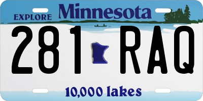 MN license plate 281RAQ