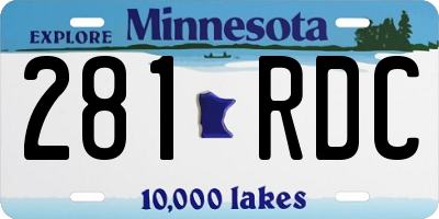 MN license plate 281RDC