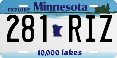 MN license plate 281RIZ