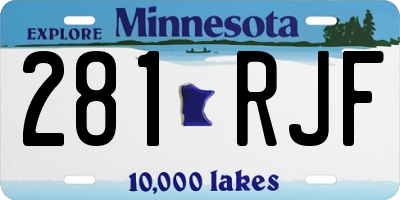 MN license plate 281RJF