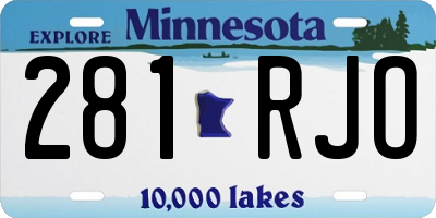 MN license plate 281RJO