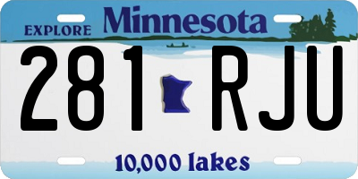 MN license plate 281RJU