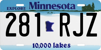 MN license plate 281RJZ