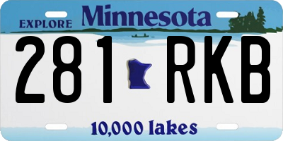 MN license plate 281RKB