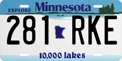 MN license plate 281RKE