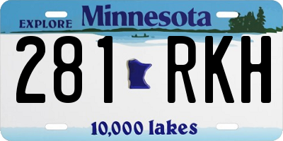 MN license plate 281RKH