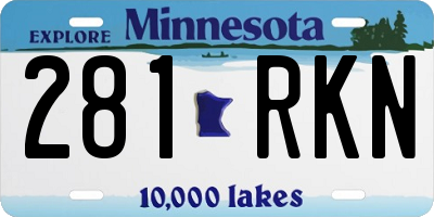 MN license plate 281RKN