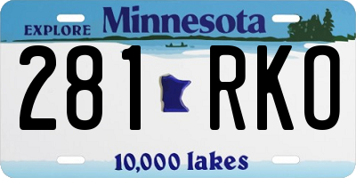 MN license plate 281RKO