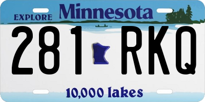 MN license plate 281RKQ