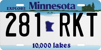 MN license plate 281RKT