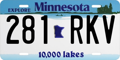 MN license plate 281RKV