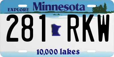MN license plate 281RKW