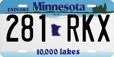 MN license plate 281RKX