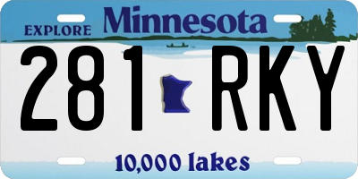 MN license plate 281RKY