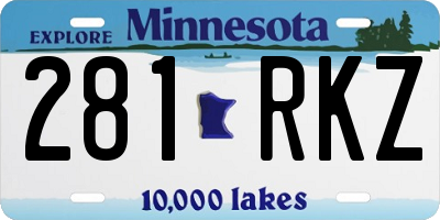MN license plate 281RKZ