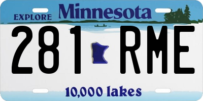 MN license plate 281RME