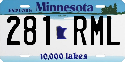 MN license plate 281RML