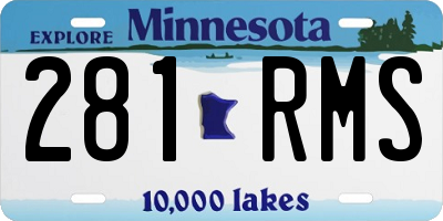 MN license plate 281RMS