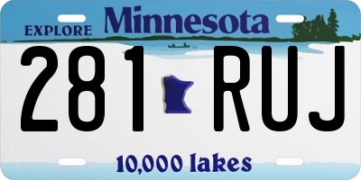 MN license plate 281RUJ