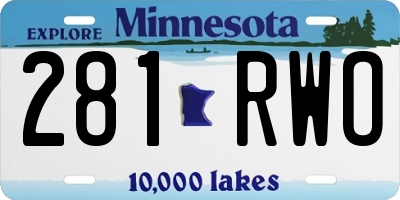 MN license plate 281RWO