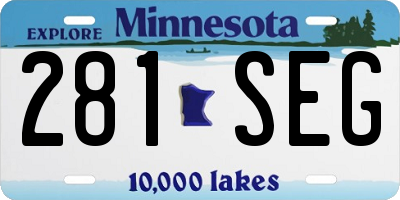 MN license plate 281SEG