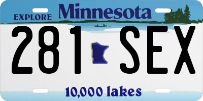 MN license plate 281SEX