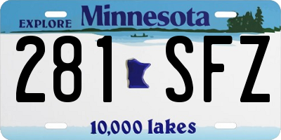 MN license plate 281SFZ