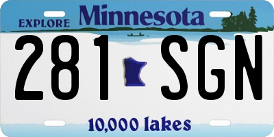 MN license plate 281SGN